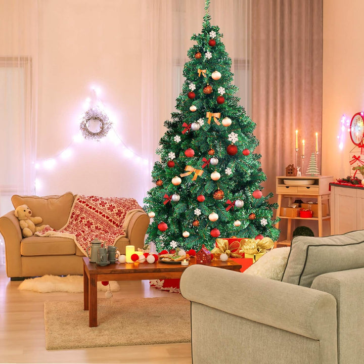 GOPLUS 150/180/210/240cm Weihnachtsbaum Grün, Festliche Weihnachtdekoration für Zuhause, Grüner Tann