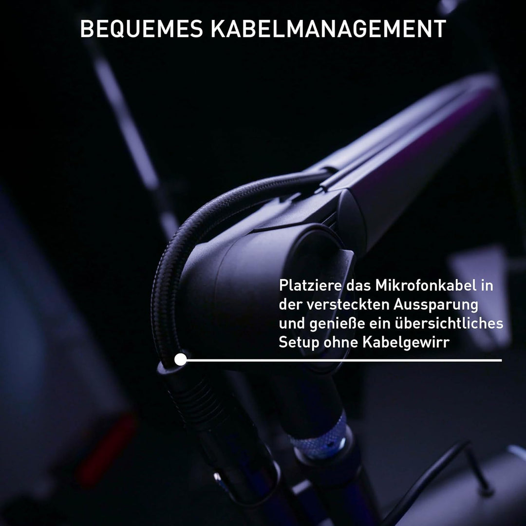 CHERRY XTRFY NGALE BOOM ARM, Robuster Mikrofonarm aus Aluminium, Integriertes Kabelmanagement, 3/8 Z