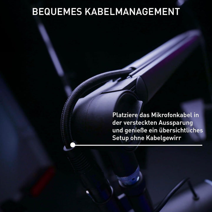 CHERRY XTRFY NGALE BOOM ARM, Robuster Mikrofonarm aus Aluminium, Integriertes Kabelmanagement, 3/8 Z