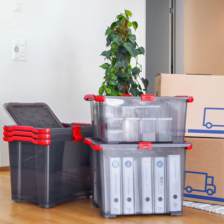 Rotho Evo Total Protection 3er-Set Aufbewahrungsbox 65l mit Deckel, lebensmittelechter Kunststoff (P