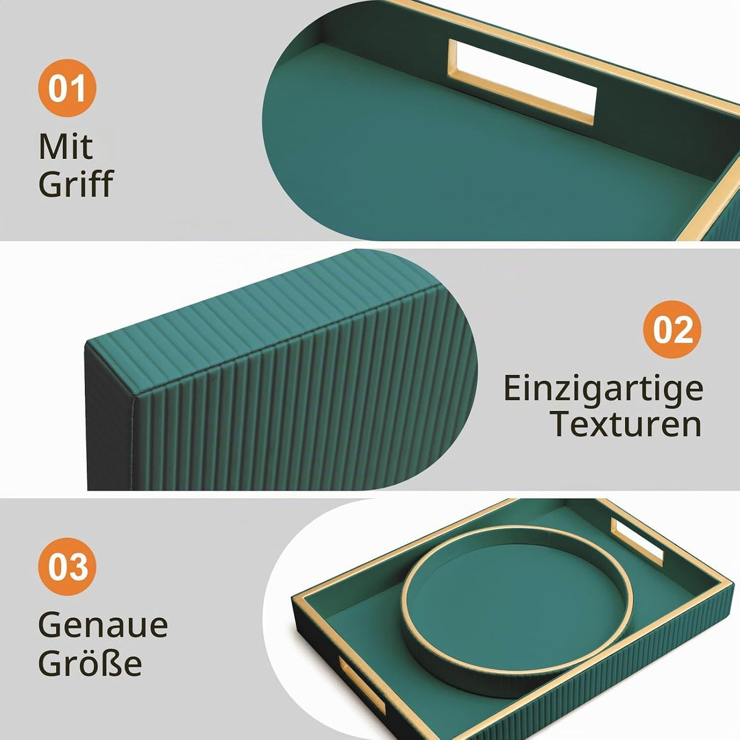 SANZIE Ledertablett, Schreibtisch-Aufbewahrung, Organizer, Premium-Serviertablett, dekoratives Table