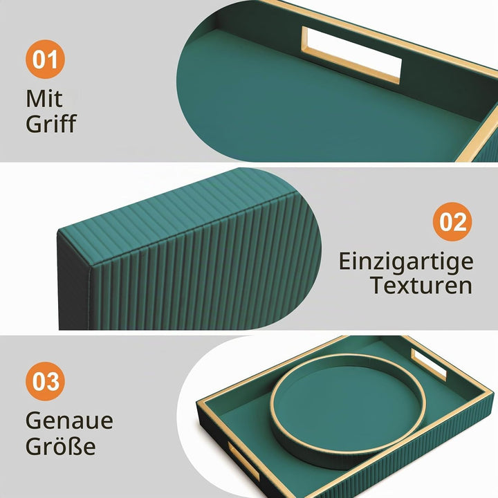 SANZIE Ledertablett, Schreibtisch-Aufbewahrung, Organizer, Premium-Serviertablett, dekoratives Table