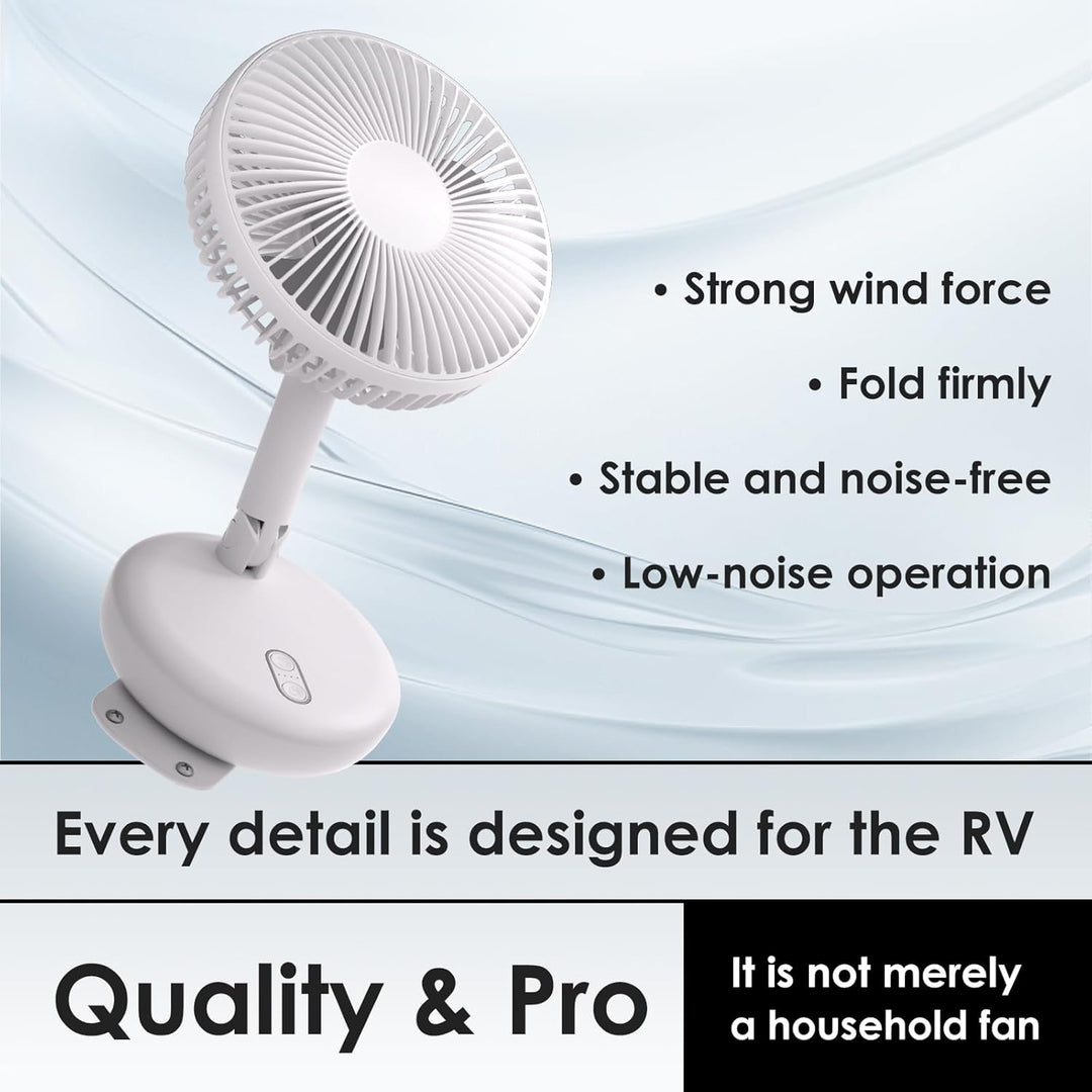 2012 ZOIZ 12V Wohnmobil Wandventilator mit LED Licht – Leiser oszillierender Ventilator für Caravan,