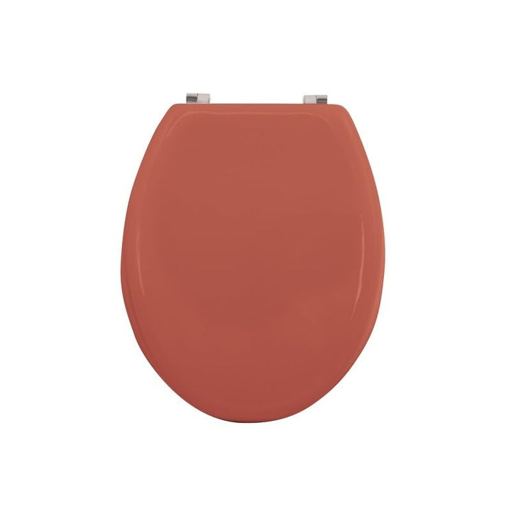 MSV - CLÉO MDF-WC-Sitz - Edelstahlscharniere - Absenkautomatik - Ø 370 x 450 mm - Matte Terrakotta-F