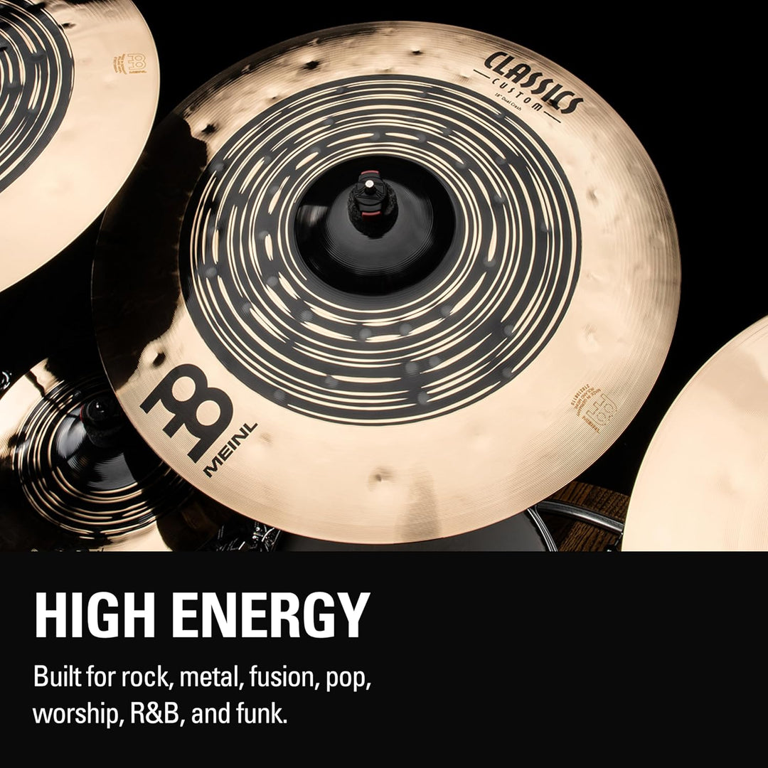 Meinl Classics Custom Dual 18 Zoll Crash (Video) Schlagzeug Becken (45,72cm) B12 Bronze, Dunkles und