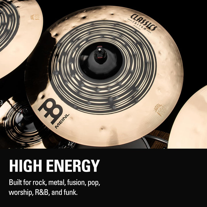 Meinl Classics Custom Dual 18 Zoll Crash (Video) Schlagzeug Becken (45,72cm) B12 Bronze, Dunkles und