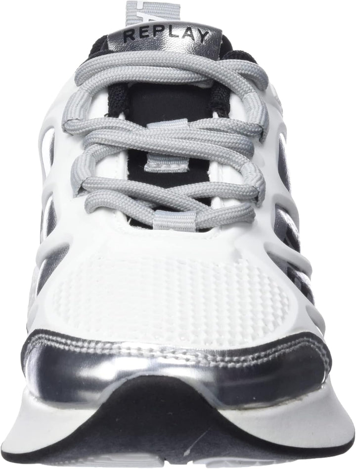 Replay Mädchen Maze Jr Sneaker 30 EU 125white Silver Black, 30 EU 125white Silver Black