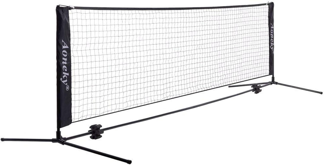 Aoneky Tennis Kit 2M/3M /6M x83cm, Metallrahmenständer und Stark PE-Tennisnetz | Tragbares Picklebal