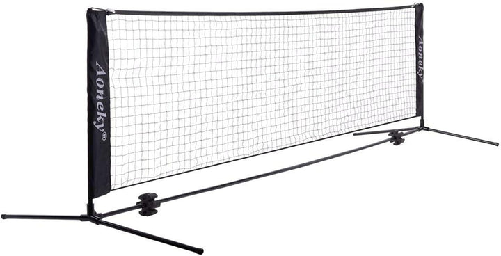 Aoneky Tennis Kit 2M/3M /6M x83cm, Metallrahmenständer und Stark PE-Tennisnetz | Tragbares Picklebal
