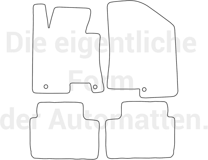 moto-MOLTICO Fussmatten Auto Velours Autoteppiche Schwarz Automatten Set 4-teilig passend für Kia Ce