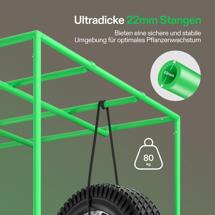 VIVOSUN PRO Growzelt 60x60x120cm Grow Tent mit Dicken 22mm Stangen Oxford-Gewebe hochreflektierendes