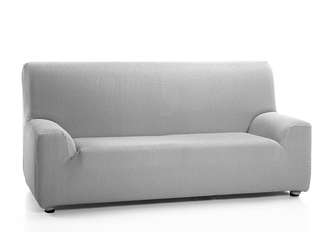 Martina Home Tunez Elastischer Sofabezug, Baumwolle Kunststoff, grau (Alma), 4-Sitzer (220 bis 260 c