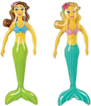2 Stück ~ Magische aufblasbare Meerjungfrauen – 91,4 cm ~ Partyzubehör/Dekoration/Wasserthema aufbla