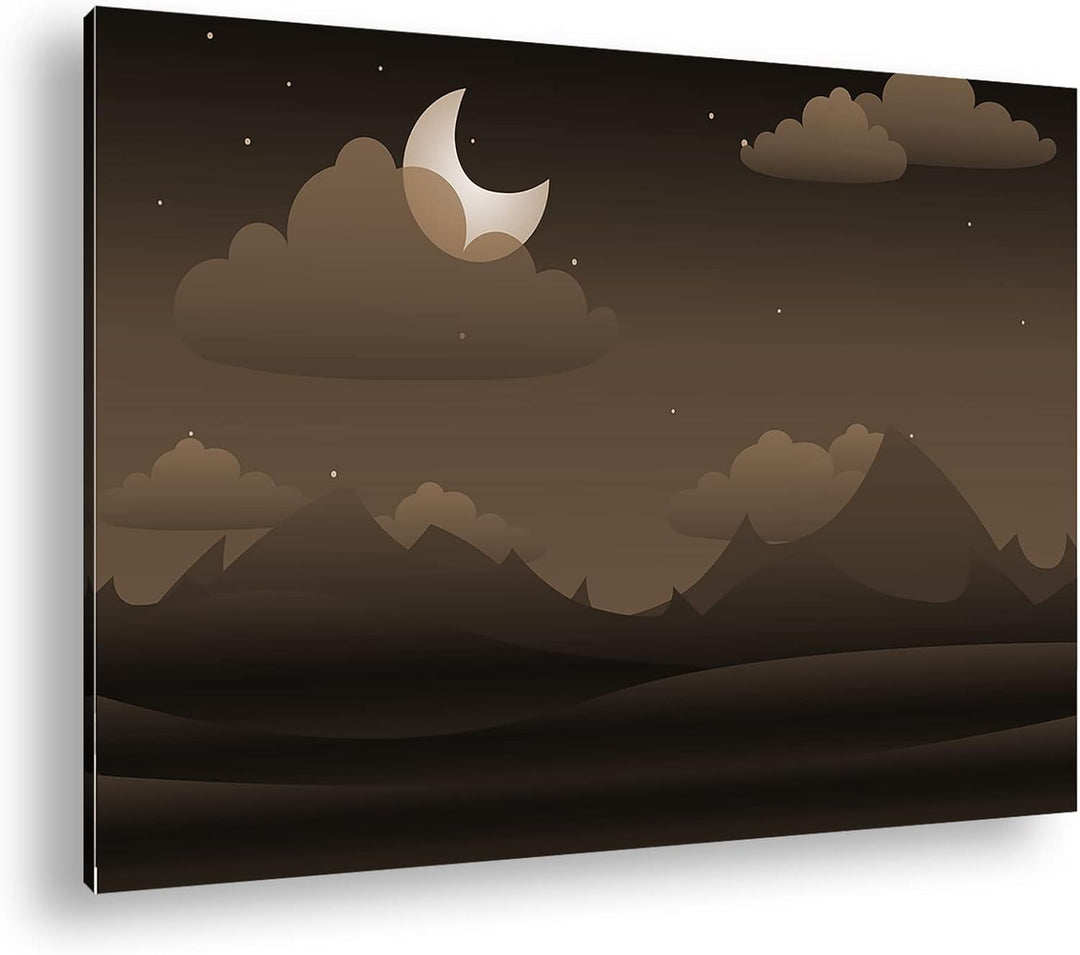 deyoli Landschaft bei Nacht Format: 80x60 Effekt: Sepia als Leinwandbild, Motiv fertig gerahmt auf E
