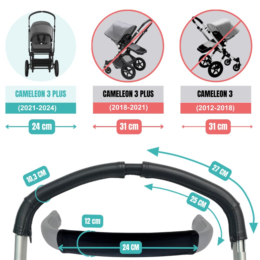 PROTEC TIF | Schutzhüllen aus Kunstleder, kompatibel mit Bugaboo Cameleon 3 Plus (2021-2023) | Um üb