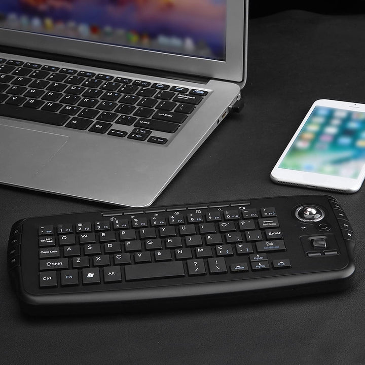 E30 2,4 GHz Kabellose Tastatur mit Trackball Maus Scrollrad Fernbedienung für Android TV Box Smart T