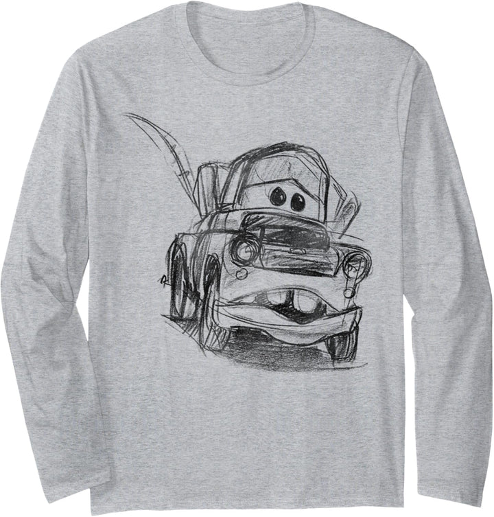 Disney Pixar Cars Mater Illustrated Line Art Langarmshirt
