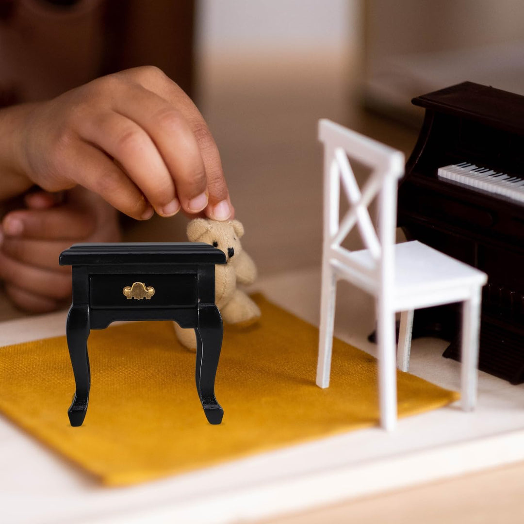 Kisangel Miniatur Nachttisch Aus Holz FüR Puppenhaus Mit Schublade Retro Stil Puppenhaus MöBel Mikro