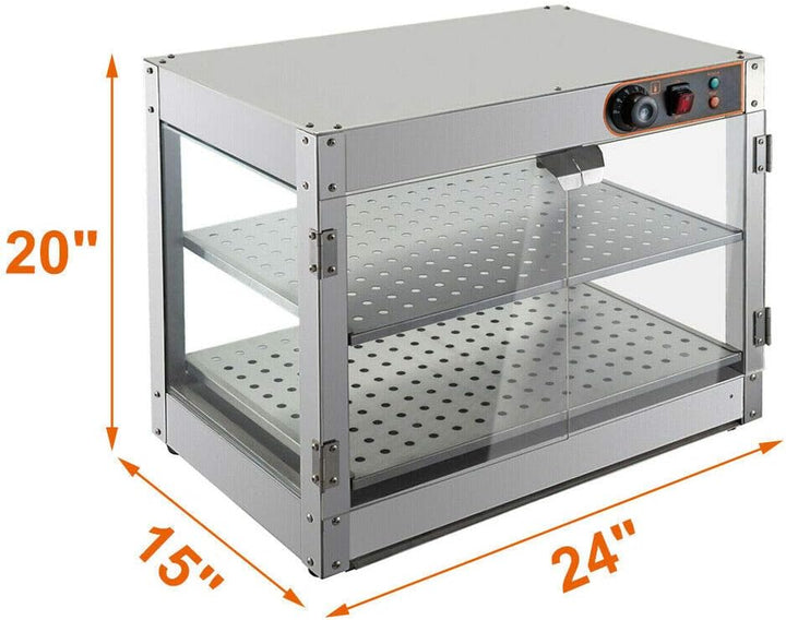KinHall Warmhaltevitrine Heissetheke Aufsatzvitrine Warmhaltetheke 30°C bis 85°C mit 2 Edelstahlrahm