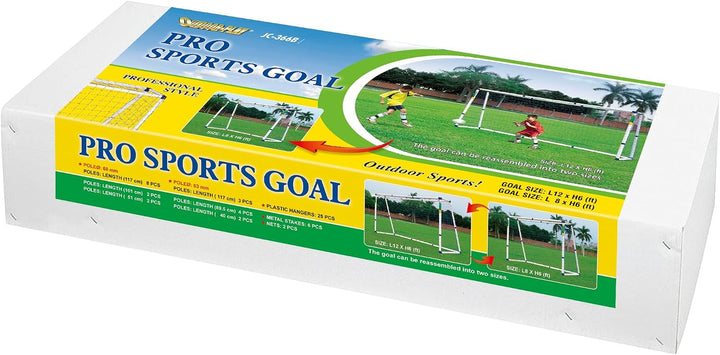 Outdoor Play | Profi Vario Fussballtor 2,4m x 1,8m oder 3,6m x 1,8m cm mit Zwei Netzen, Stabil Wette