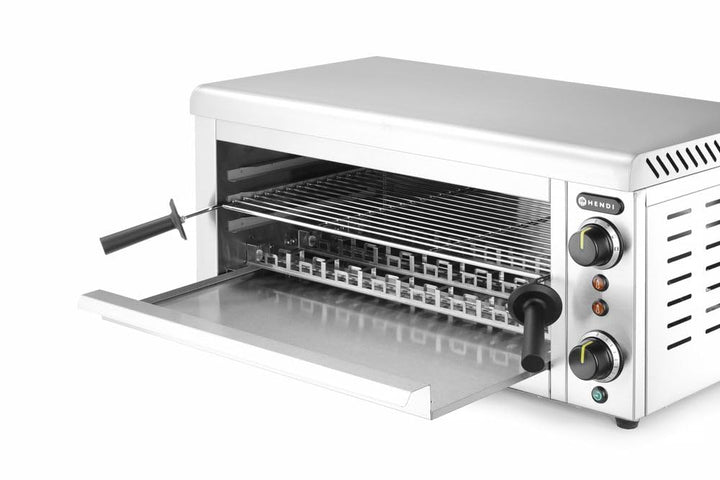 HENDI Salamander mit Quarz-Infrarotheizelement, Elektrogrill, Elektro-lift, Entspricht IPX3 Norm, 3