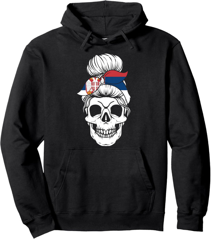 Nationalität Herkunft Land Staat - Totenkopf Serbien Pullover Hoodie