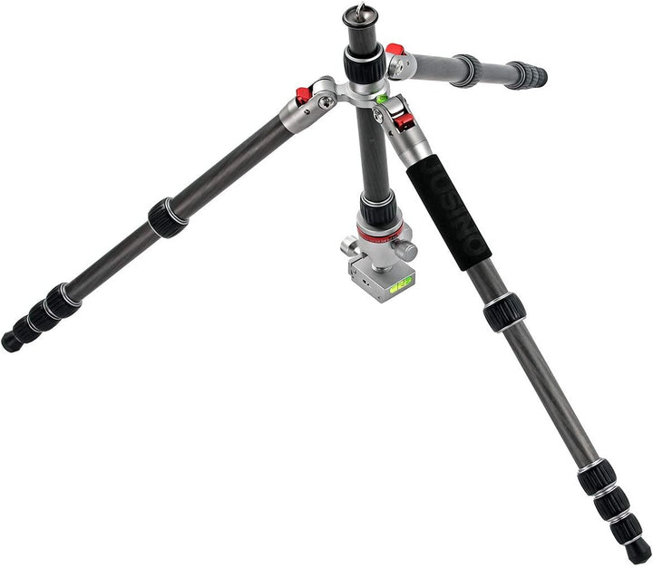 JUSINO TK-225SC handliches & Robustes Karbon-Tripod mit Monopod-Funktion + Kugelkopf GT-30, mit Tran