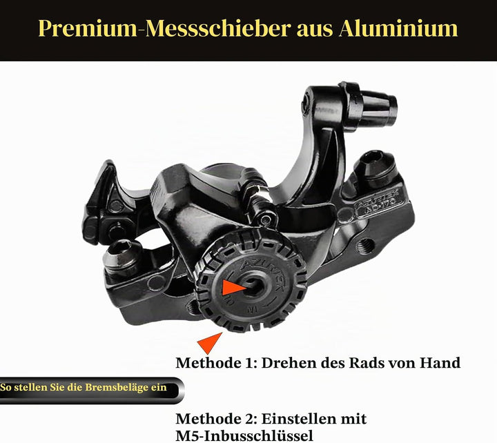 RUJOI Fahrrad-Scheibenbremsen-Kit, Aluminium-Vorder- und Hinterrad-Bremssattel, 160-mm-Rotor, werkze