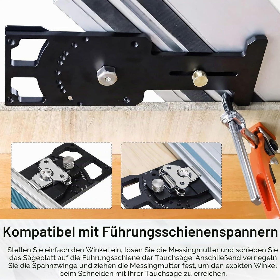 Einstellbarer Winkel Spursäge Quadrat, Verstellbares Schienensägewinkel mit -60° bis 60° Schnellem P