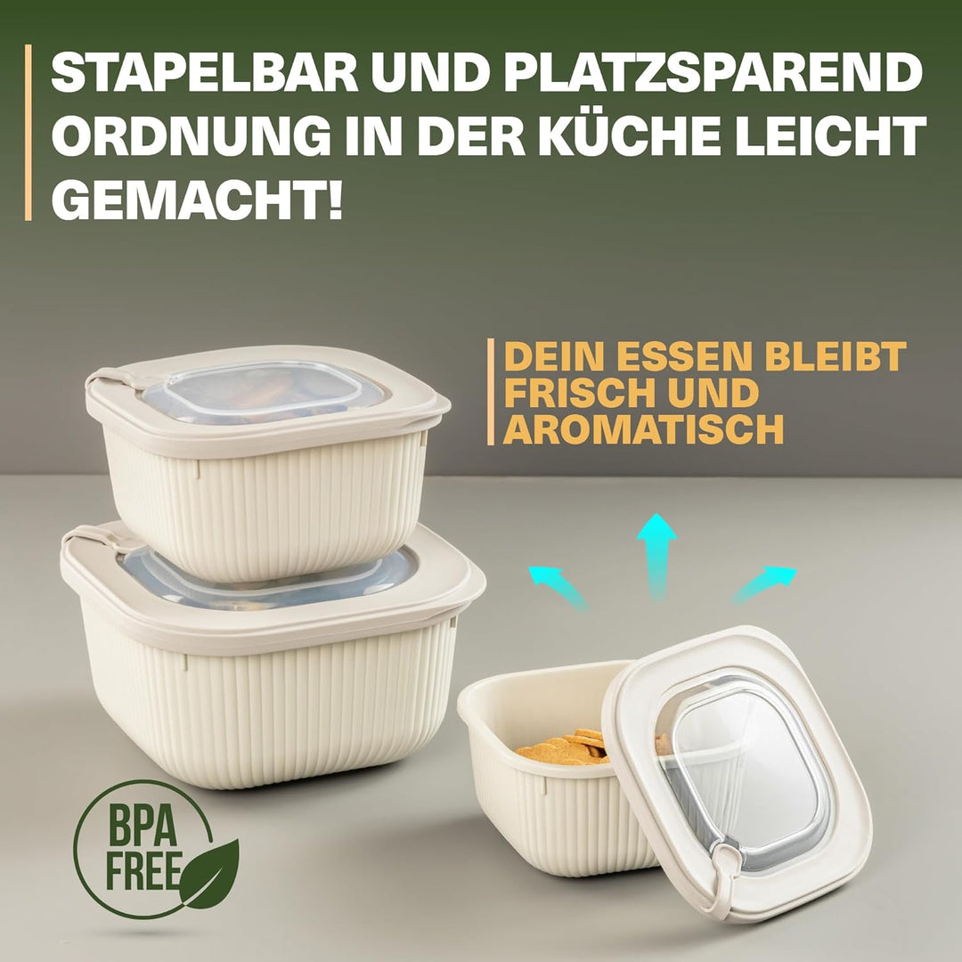 Viwares Frischhaltedosen im 9er Set mit transparentem Ventildeckel, Aufbewahrungsbehälter, Küche, st