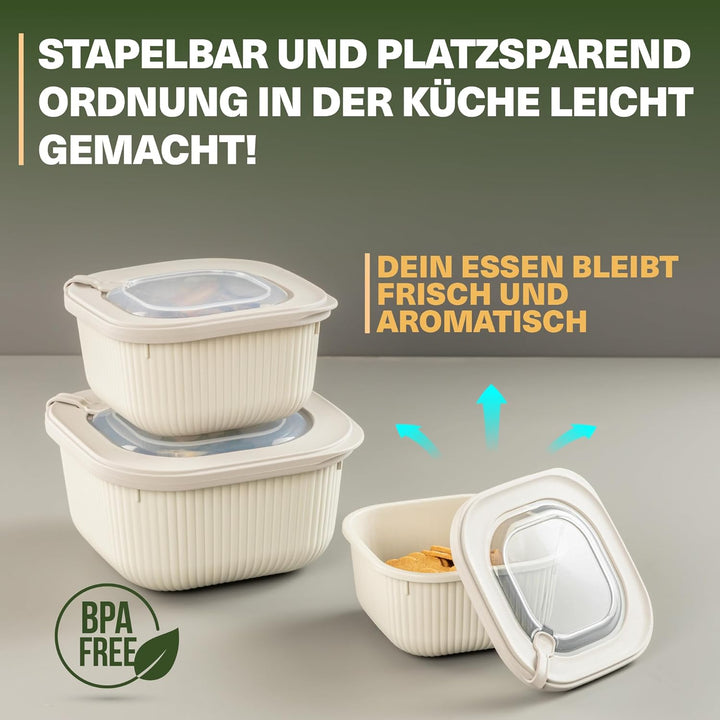 Viwares Frischhaltedosen im 9er Set mit transparentem Ventildeckel, Aufbewahrungsbehälter, Küche, st