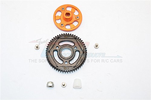G.P.M. Axial SCX10 II Tuning Teile (AX90046) Aluminium Spur Gear Adapter + Steel Gear 55T - 1 Set Or