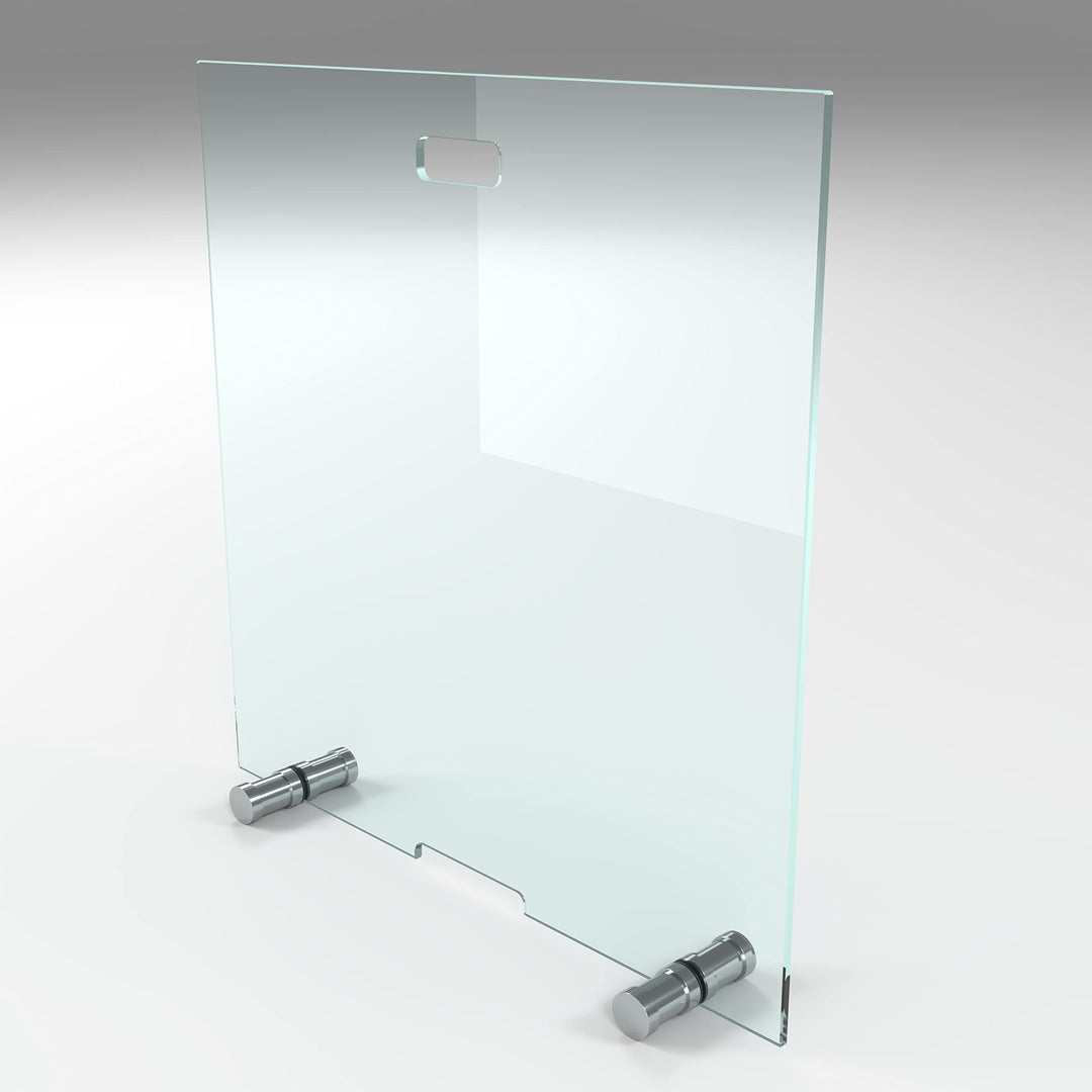 BIJON Kaminschutzgitter aus Spezial-Sicherheitsglas, Hitzeschutz Funkenschuztgitter, Ofenschutzgitte