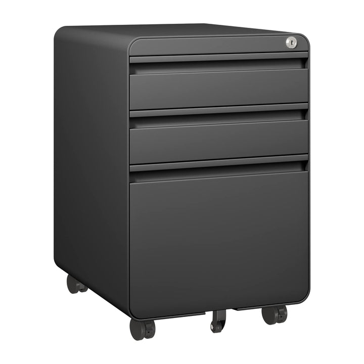 Dripex Metall Rollcontainer Stahl Rollcontainer mit 3 Schubladen und Hängeregistratur Abschliessbare