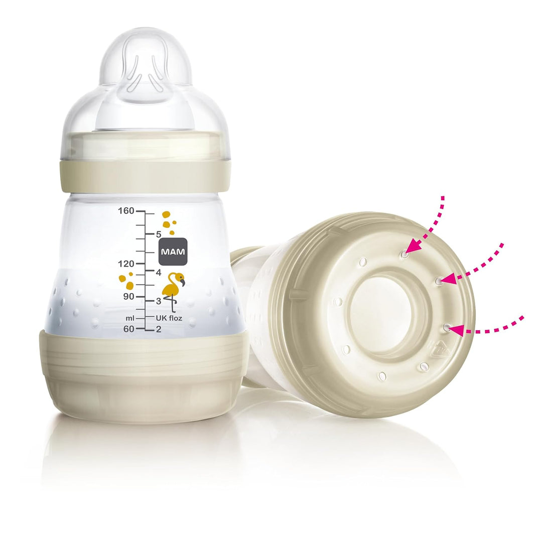MAM Easy Start Anti-Colica Babyflasche, mit Sauger aus Silikon SkinSoftTM, 4+ Monate, 320 ml, hellbl