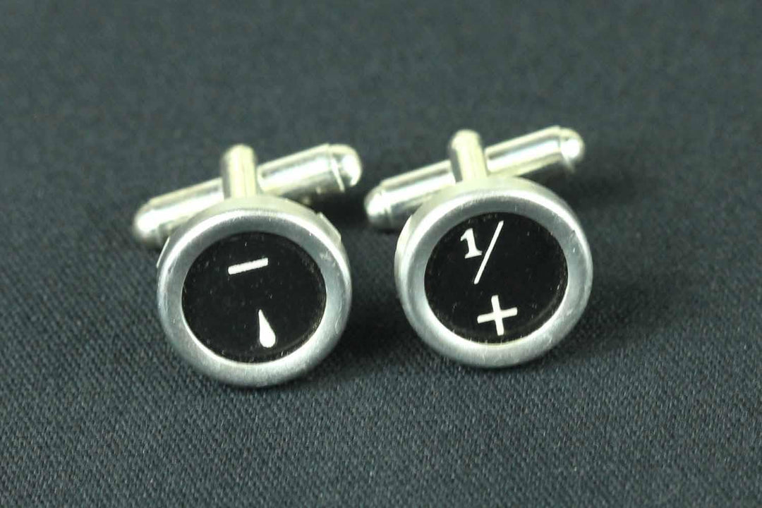 Miniblings + PLUS MINUS Manschettenknöpfe Schreibmaschinentaste Miniblings Mathematik schw. - Herren