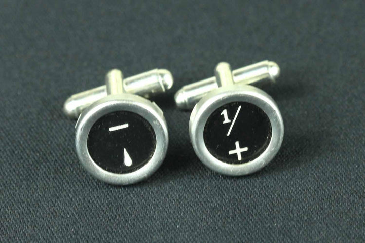 Miniblings + PLUS MINUS Manschettenknöpfe Schreibmaschinentaste Miniblings Mathematik schw. - Herren