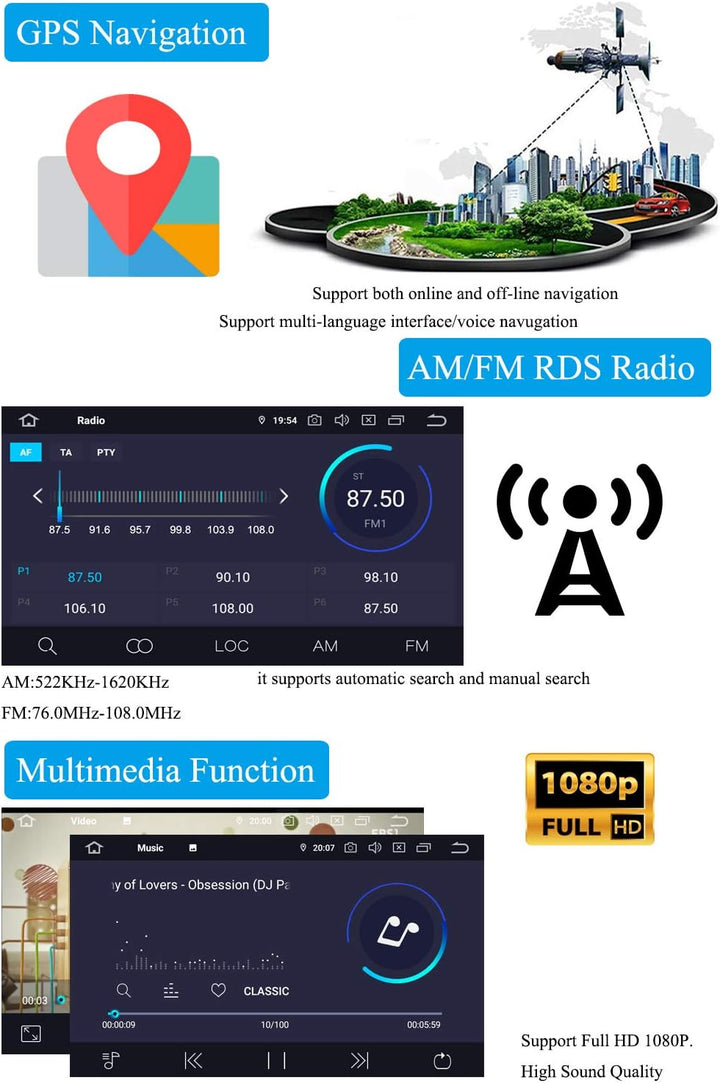 XISEDO für FIAT 500X 2014-2019 Autoradio In-Dash Car Radio 9" Android GPS Navigation Unterstützung d