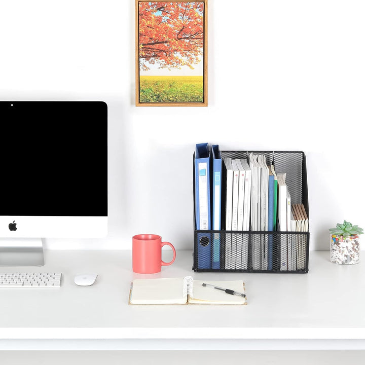EasyPAG 4 Ablagefächer A4 Metall Büro Schreibtisch Organizer Akten Dokumenten Ablage Zeitschriften H