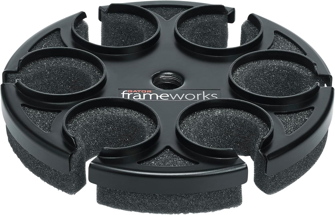 Gator Frameworks Mikrofonständer-Adapter für bis zu 6 Mikrofone, passend für kabelgebundene und kabe
