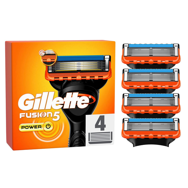 Gillette Fusion 5 Power Rasierklingen für Rasierer, 4 Ersatzklingen für Nassrasierer Herren mit 5-fa