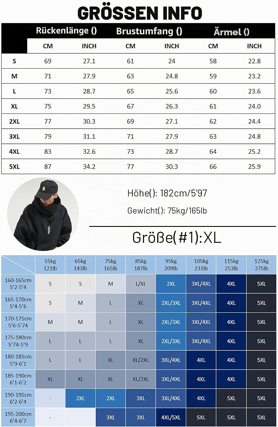 Pullover Herren Rollkragen Hip Hop Fleece Pulli Kapuzenpullover Hoodie Sweater Sweatshirt Mit Kapuze