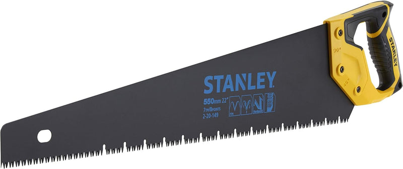 Stanley JetCut Gipskartonsäge Appliflon (550 mm Klingenlänge, 45°/90°Anschlag, Hardpoint-Verzahnung,