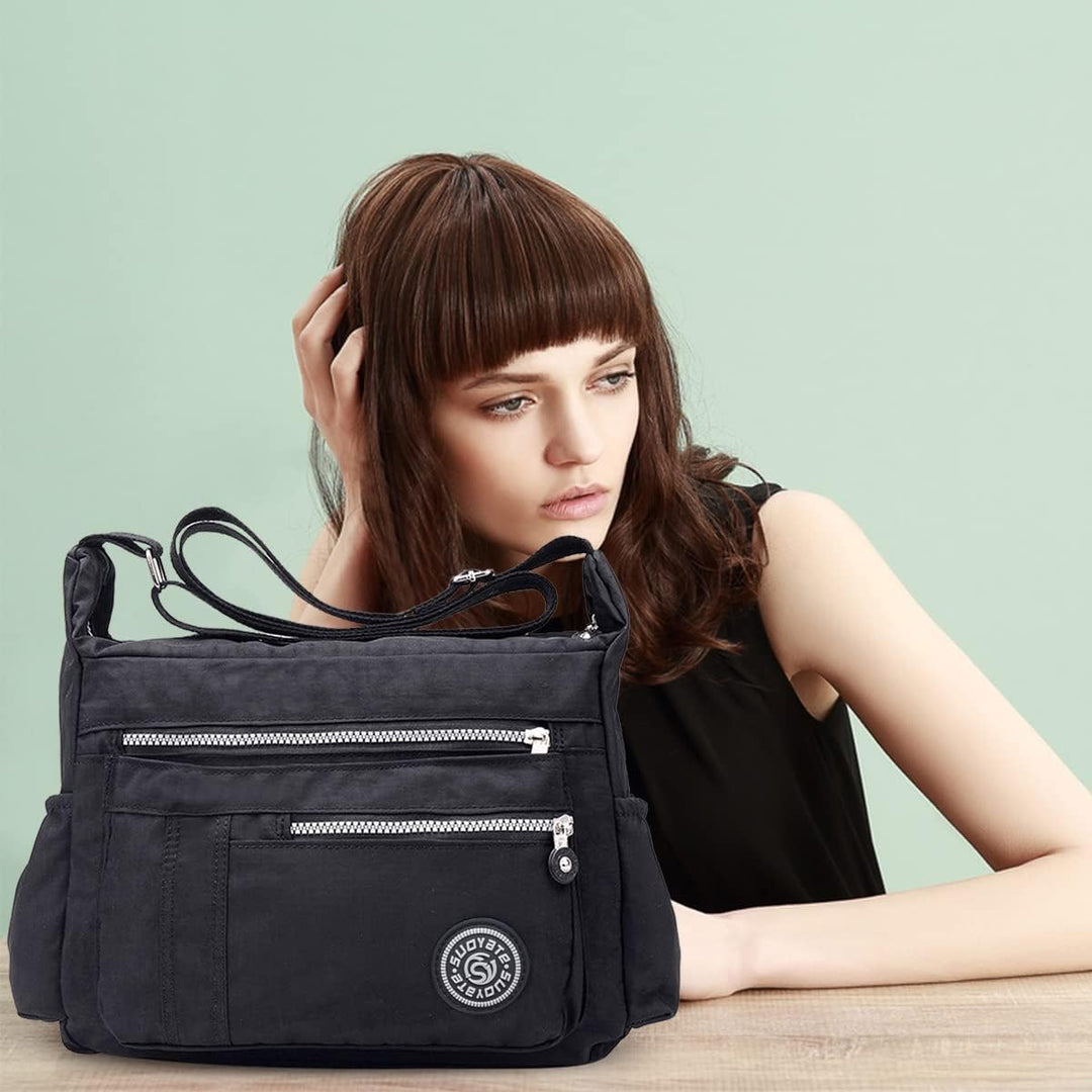 NICOLE & DORIS Damen Umhängetasche Lässige Schultertasche Frauen Handtasche Reissverschluss Tasche m