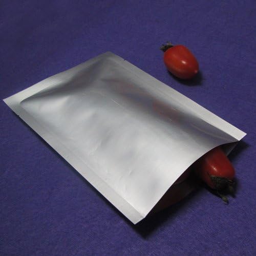 WACCOMT Pack 100 Stück Silberne Mylar Beutel Reine Aluminiumfolie Flache Lebensmittel Lagerung Tasch