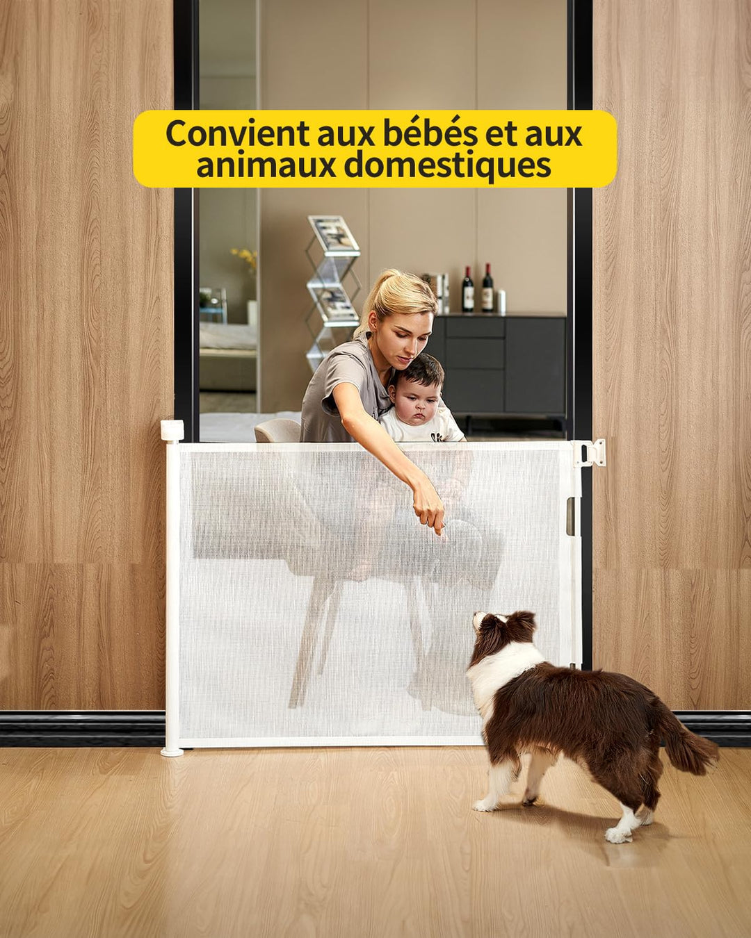 Treppenschutzgitter Ausziehbar 0-140cm,Türschutzgitter Ausziehbar mit Treppenschutz & Kindersicherun