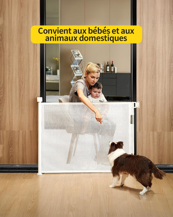 Treppenschutzgitter Ausziehbar 0-180cm,Türschutzgitter Ausziehbar mit Treppenschutz & Kindersicherun