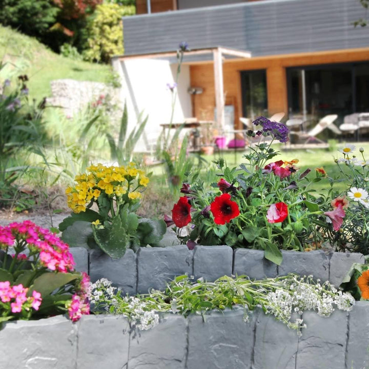 Beeteinfassung für den Garten, Steinoptik, 80 Stück