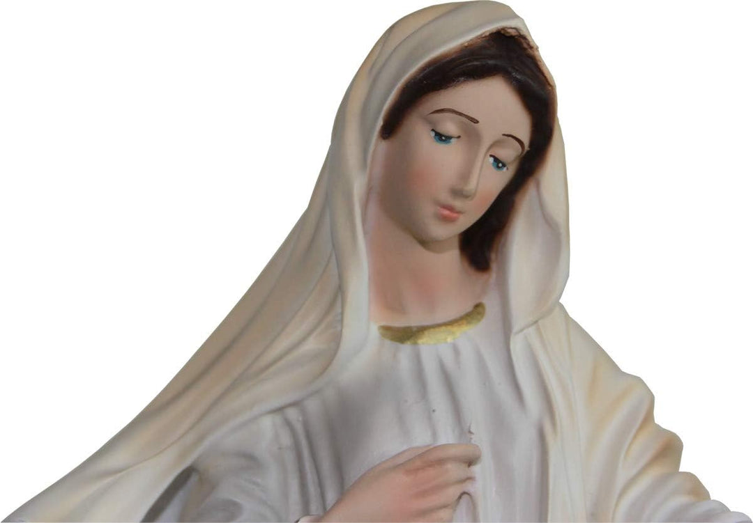 Proposte Religiose Madonna von Medjugorje aus Kunstharz, Höhe 30 cm, handbemalt.