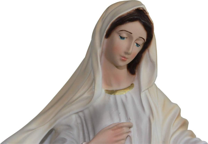 Proposte Religiose Madonna von Medjugorje aus Kunstharz, Höhe 30 cm, handbemalt.